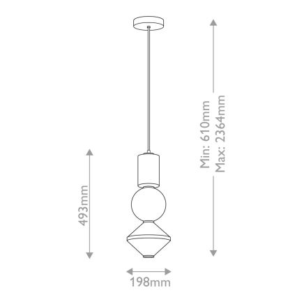 Alora Mood - LED-riippuvalaisin vaijerilla BIJOU LED/20W/230V 3000K musta