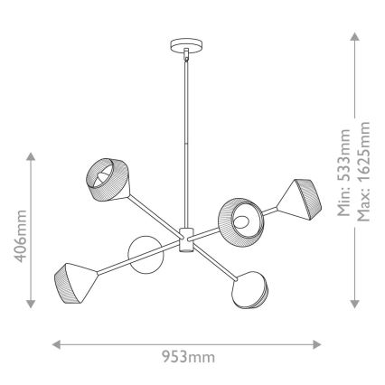 Alora Mood - varrellinen kattovalaisin DAPHNE 6xE14/40W/230V musta/ruskea