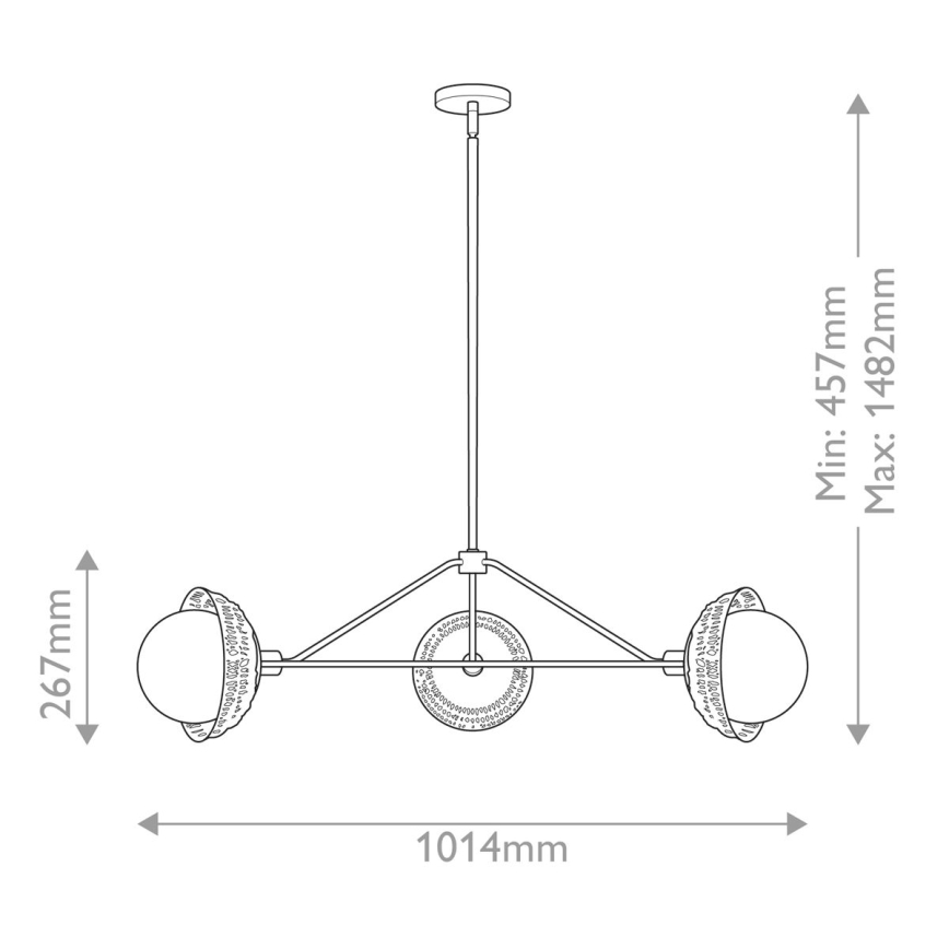Alora Mood - Varrellinen riippuvalaisin PERTH 3xE14/40W/230V, kultainen