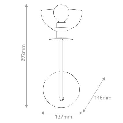 Alora Mood - Seinävalaisin SYLVIA 1xE14/40W/230V kultainen
