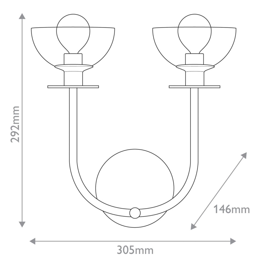 Alora Mood - Seinävalaisin SYLVIA 2xE14/40W/230V musta
