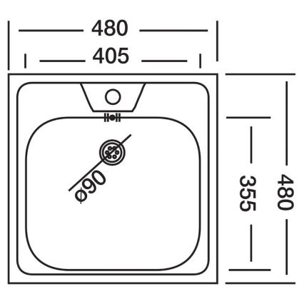 ALVEUS 1074634 - Keittiöallas ALLUX 48 x 48 cm, ruostumaton teräs/satiini