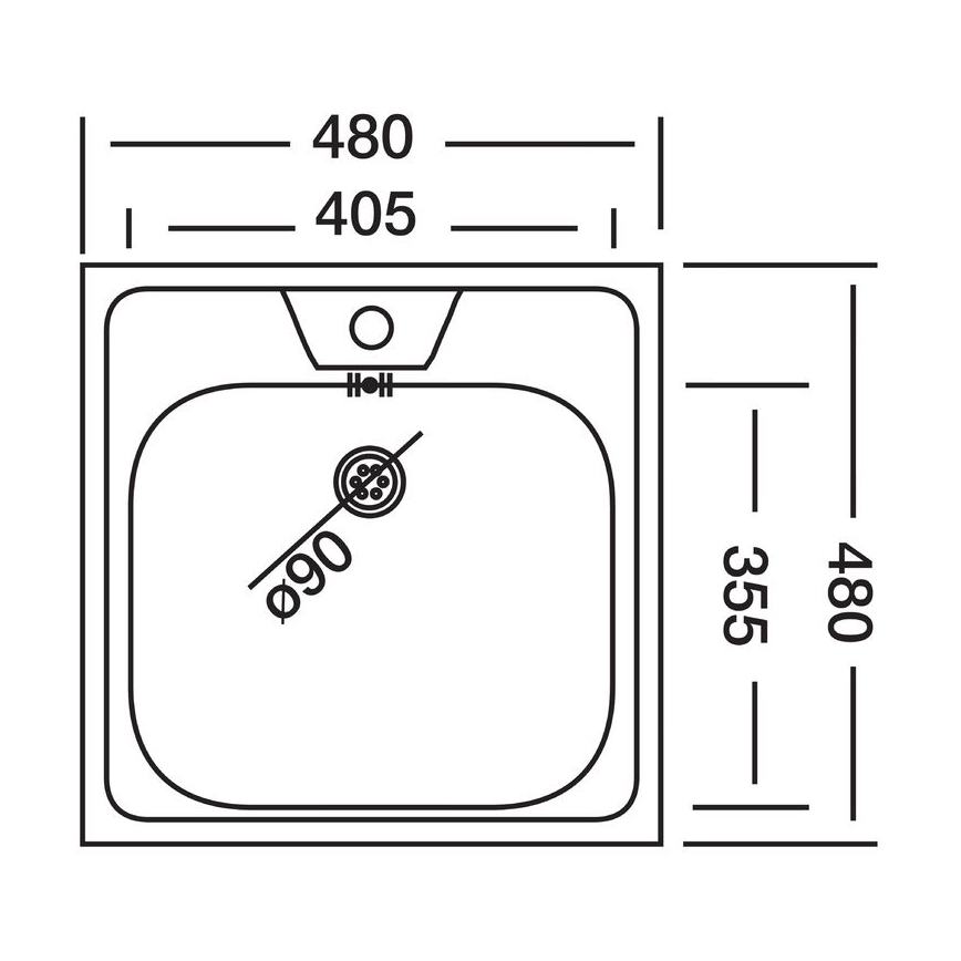 ALVEUS 1074634 - Keittiön pesuallas ALLUX 48x48 cm matta teräs/satiini