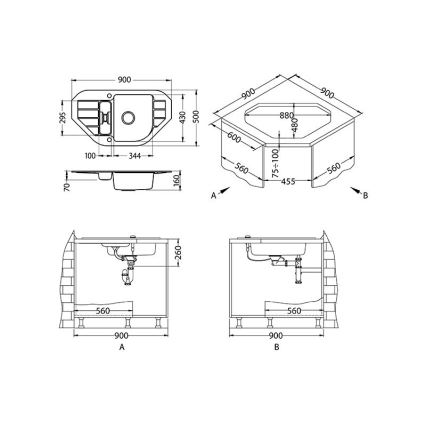 ALVEUS 1090939 - Keittiön pesuallas NIAGARA 90x50 cm graniitti/beige