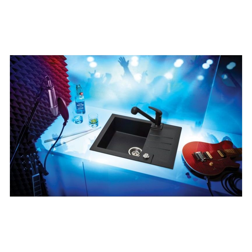 ALVEUS 1090951 - Keittiön pesuallas ROCK 59,5x47,5 cm graniitti/musta