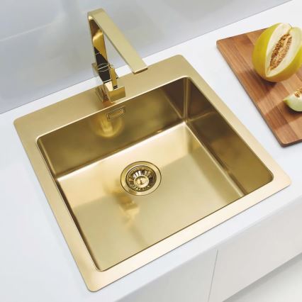 ALVEUS 1106867 - Keittiön pesuallas PURE 52,5x51,5 cm monarch kulta