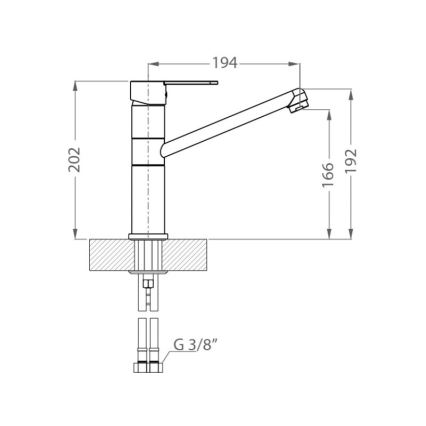 ALVEUS 1119874 - Pesualtaan hana ZENIT 20,2 cm graniitti/beige
