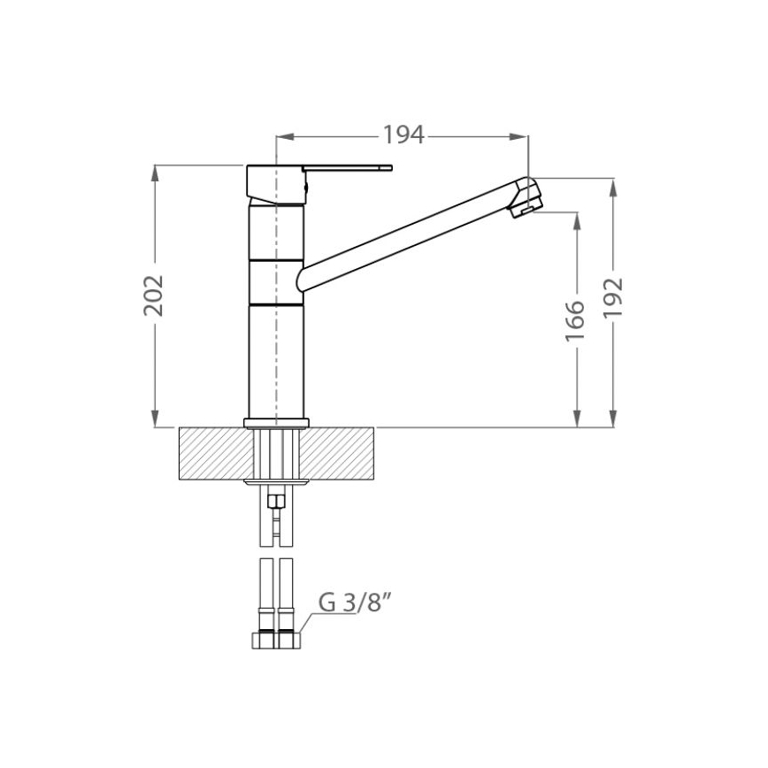 ALVEUS 1119874 - Pesualtaan hana ZENIT 20,2 cm graniitti/beige