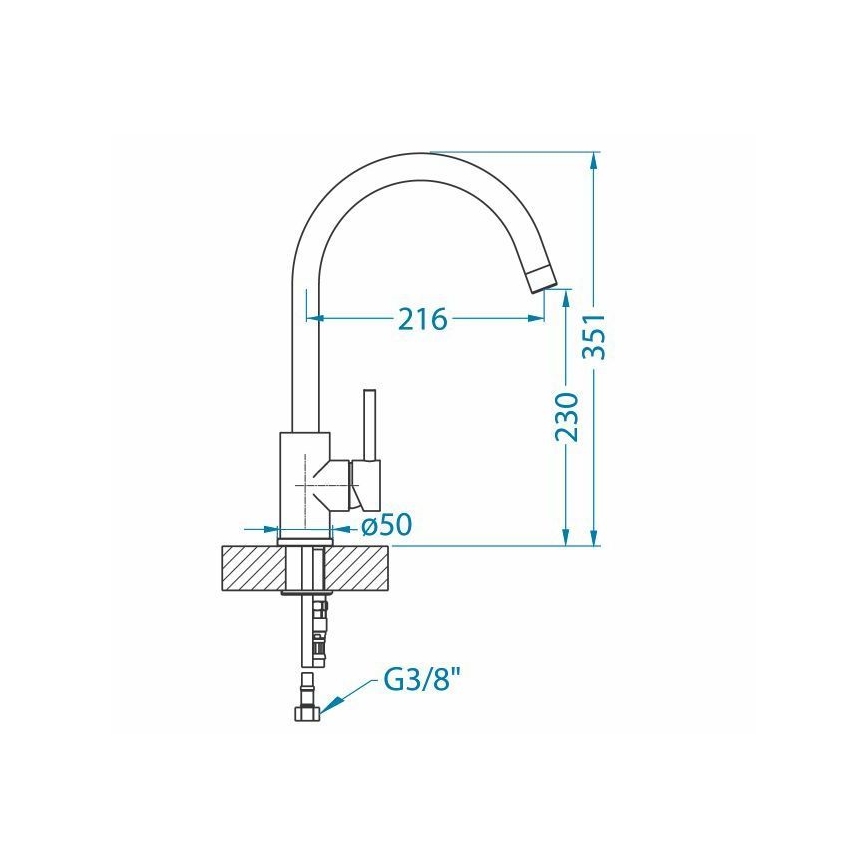 ALVEUS 1129028 - Keittiöhana ELZA 35,1 cm ruostumaton teräs