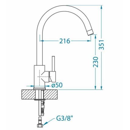 ALVEUS 1129039 - Pesualtaan hana ROXA 35,1 cm graniitti/musta