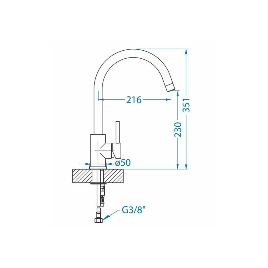 ALVEUS 1129039 - Pesualtaan hana ROXA 35,1 cm graniitti/musta