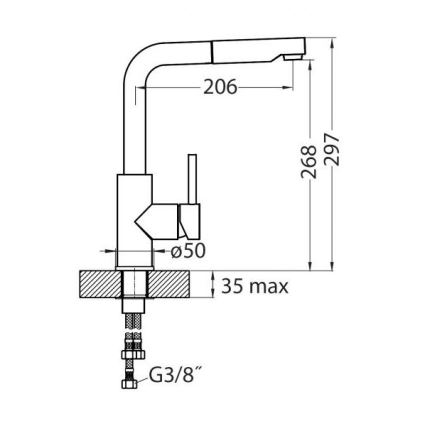 ALVEUS 1129048 - Tiskihana ulosvedettävällä ruiskulla SIROS 29,7 cm graniitti/musta