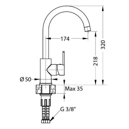 ALVEUS 1129054 - Pesualtaan hana TONIA 34 cm graniitti/beige