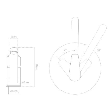 ALVEUS 1130434 - Pesualtaan hana NINA 13,5 cm graniitti/musta