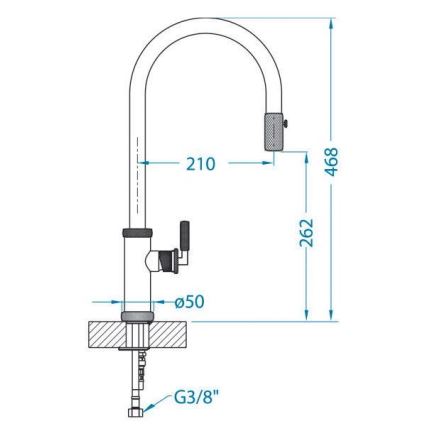 ALVEUS 1132179 - Tiskihana ulosvedettävällä ruiskulla NERINA 46,8 cm musta