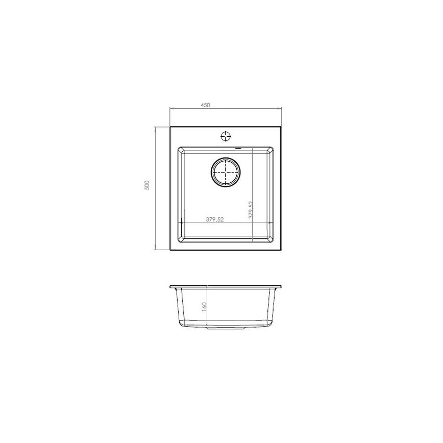 ALVEUS 1133431 - Keittiön pesuallas CORTINA 50x45 cm graniitti/beige