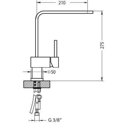 ALVEUS 1134826 - Keittiöhana LAGUNA 28,6 cm kiiltävä kromi