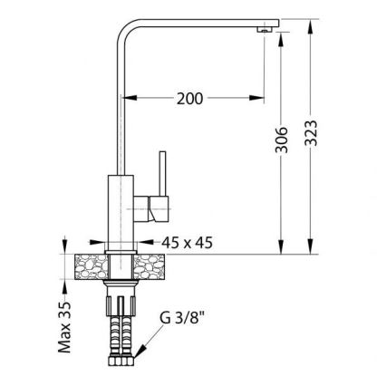 ALVEUS 1136742 - Pesualtaan hana AFRA 32,3 cm graniitti/musta