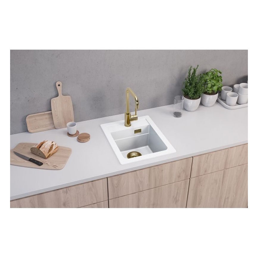 ALVEUS 1139079 - Keittiön pesuallas ATROX 50x40 cm graniitti/valkoinen