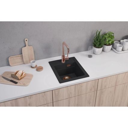 ALVEUS 1139771 - Keittiön pesuallas ATROX 50x40 cm graniitti/musta