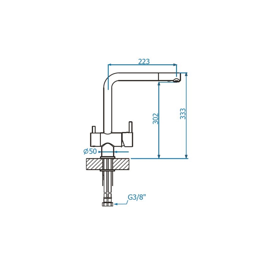 ALVEUS 1139808 - Pesualtaan hana AGUILA 33,3 cm graniitti/musta