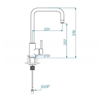 ALVEUS 1139812 - Pesualtaan hana DUAL 37 cm graniitti/musta