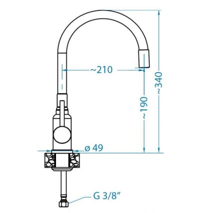 ALVEUS 1144433 - Pesualtaan hana joustavalla kädellä MINTAS 34 cm matta musta
