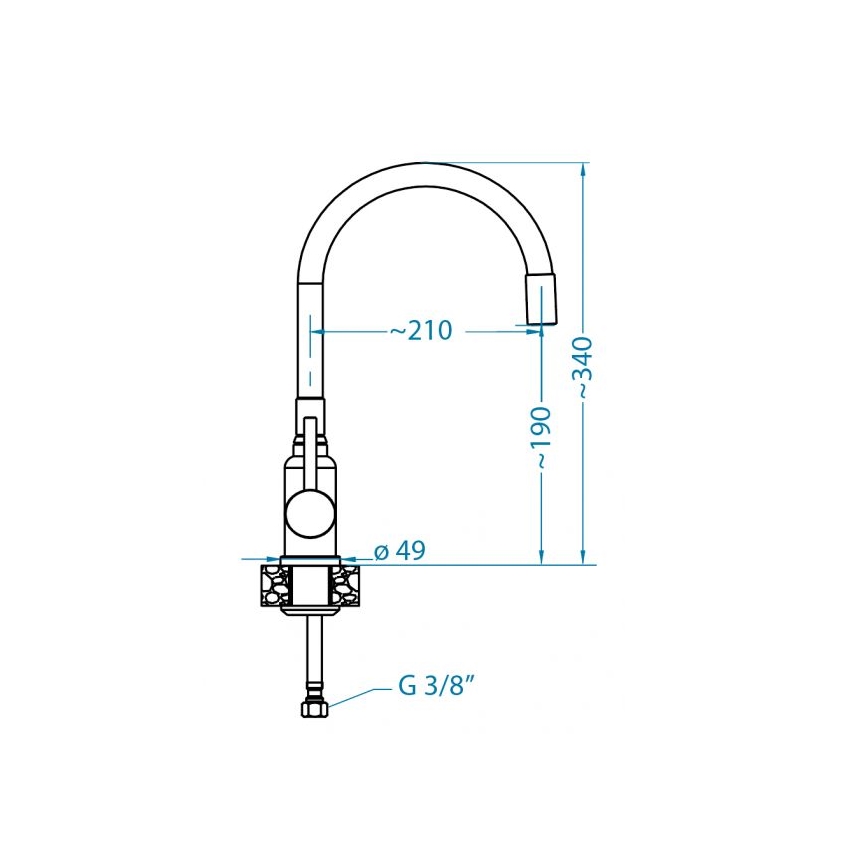 ALVEUS 1144433 - Pesualtaan hana joustavalla kädellä MINTAS 34 cm matta musta