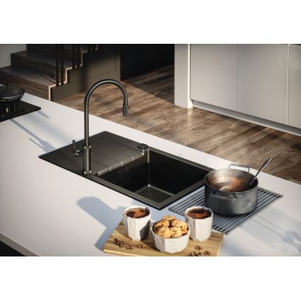 ALVEUS 1148159 - Keittiön pesuallas CADIT 79x50 cm graniitti/musta