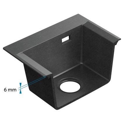 ALVEUS 1149304 - Keittiöallas PURE 79x51,5 cm graniitti/musta