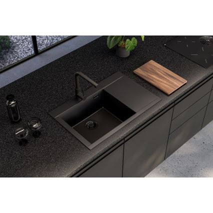 ALVEUS 1149305 - Keittiöallas PURE 79x51,5 cm graniitti/musta