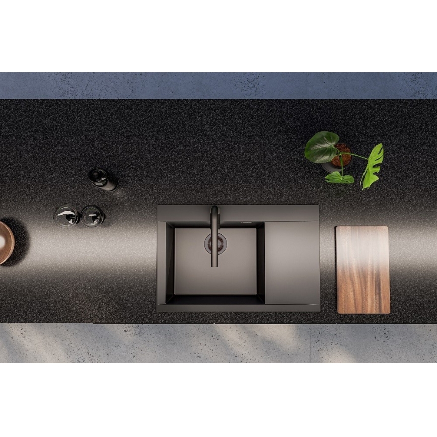 ALVEUS 1149305 - Keittiöallas PURE 79x51,5 cm graniitti/musta