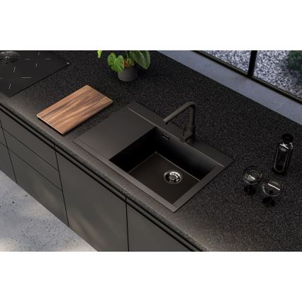 ALVEUS 1149503 - Keittiöallas PURE 79x51,5 cm graniitti/musta