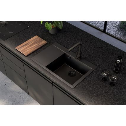 ALVEUS 1149504 - Keittiöallas PURE 79x51,5 cm graniitti/musta