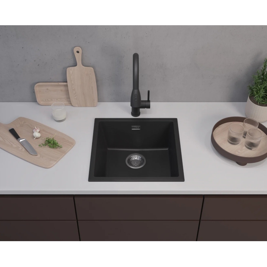 ALVEUS 1150048 - Keittiöallas OMNI 45x45 cm graniitti/musta