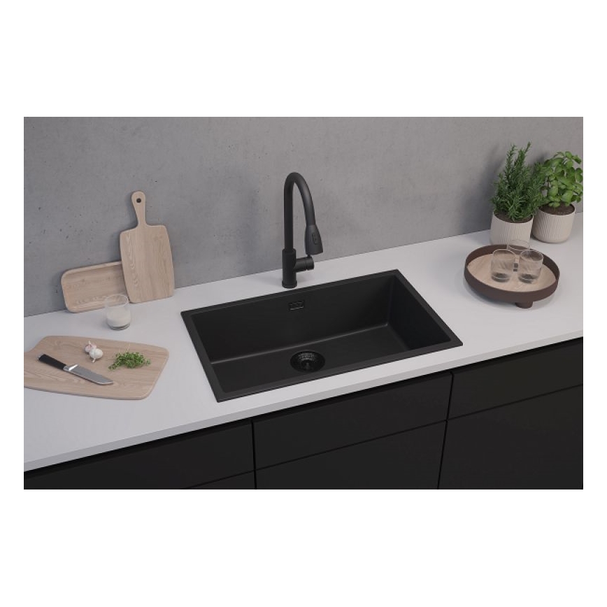 ALVEUS 1150064 - Keittiöallas OMNI 75x45 cm graniitti/musta