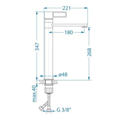 ALVEUS 1150752 - Keittiöhana MAYA 34,7 cm kiiltävä kromi