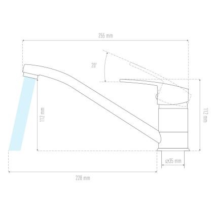 ALVEUS 1150800 - Keittiöhana CLARA 13,5 cm graniitti/musta