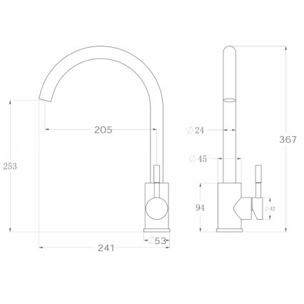 ALVEUS - Keittiöallas BASIC 78x43,5 cm ruostumaton teräs/satiini + tiskialtaan hana VIOLA 36,7 cm harjattu ruostumaton teräs