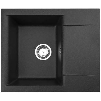 ALVEUS SETA23197 - Keittiöallas CADIT 59x50 cm + keittiöhana MINTAS 34 cm joustavalla juoksuputkella, graniitti/mattamusta