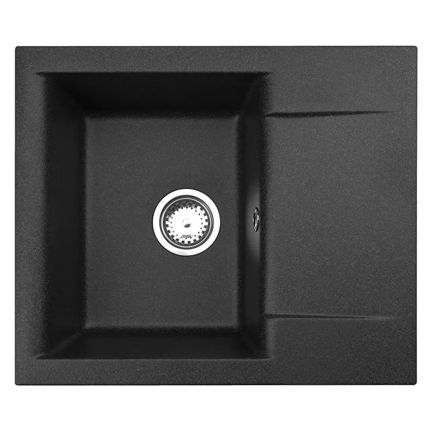 ALVEUS SETA23197 - Keittiöallas CADIT 59x50 cm + keittiöhana MINTAS 34 cm joustavalla juoksuputkella, graniitti/mattamusta