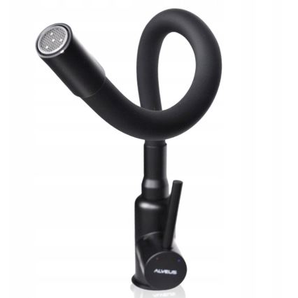 ALVEUS SETA23197 - Keittiöallas CADIT 59x50 cm + keittiöhana MINTAS 34 cm joustavalla juoksuputkella, graniitti/mattamusta