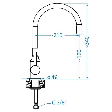 ALVEUS SETA23230 - Keittiöallas CADIT 59x50 cm + keittiöhana joustavalla kaarivarrella MINTAS 34 cm graniitti/mattamusta