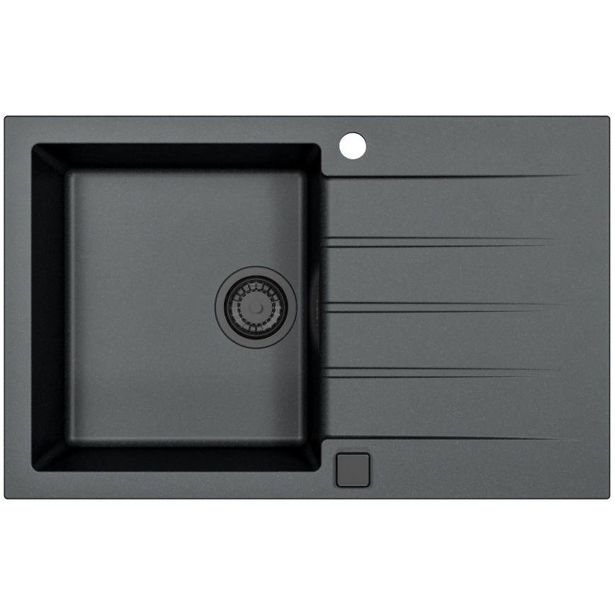 ALVEUS SETA23231 - Keittiöallas CADIT 79 x 50 cm + keittiöhana MINTAS 34 cm joustavalla juoksuputkella, graniitti/mattamusta