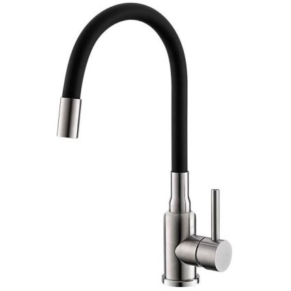 ALVEUS SETA24019 - Keittiöallas CLASSIC 80x60 cm + keittiöhana MINTAS 34 cm joustavalla varrella ruostumaton teräs/musta