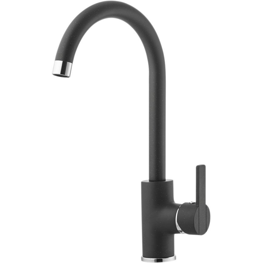 ALVEUS SETA737 - keittiöallas CORTINA 50x45 cm + keittiöhana TONIA 29,5 cm joustavalla juoksuputkella, graniitti/mattamusta