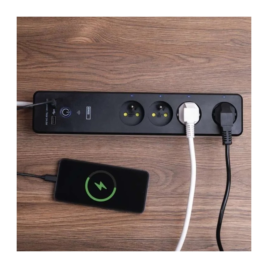 Älykäs jatkojohto kytkimellä GoSmart 4Z + 1xUSB-A + 1xUSB-C 2 m Wi-Fi Tuya