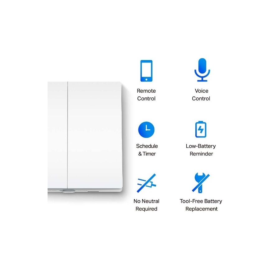 Älykäs kaksipainikkeinen valokatkaisija, 2×AAA