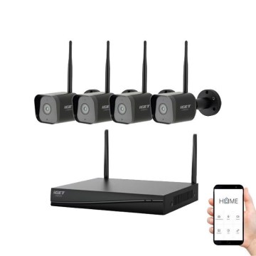 Älykäs kamerajärjestelmä + 4 kameraa antureilla, 2K+, 12 V, IP65, Wi‑Fi, Tuya