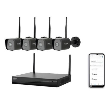 Älykäs kamerajärjestelmä + 4 kameraa antureilla, 2K+, 12 V, IP65, Wi‑Fi, Tuya